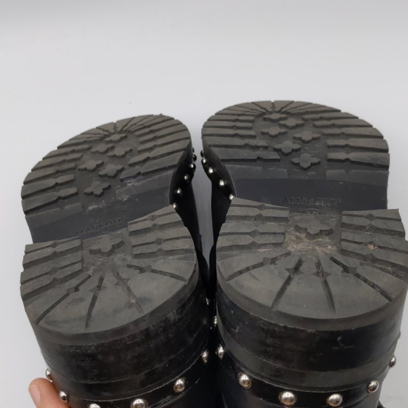 All Saints Leather Embellished Combat Boots 37/6 - Picture 9 of 11